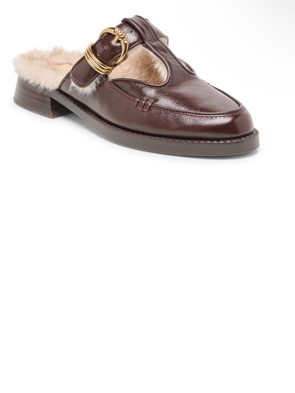 Dolce Vita Harlah Plush Cut Out Cozy‎ Mary Jane Loafer Mule Flats Brown Size 6.5